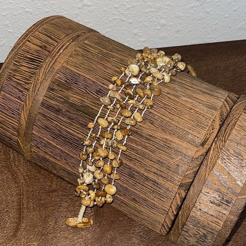 Jasper polished earth tone 6 strand Bracelet